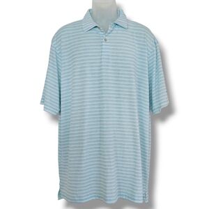 Peter Millar Polo Mens Size XL Light Blue Green Performance Golf Lightweight